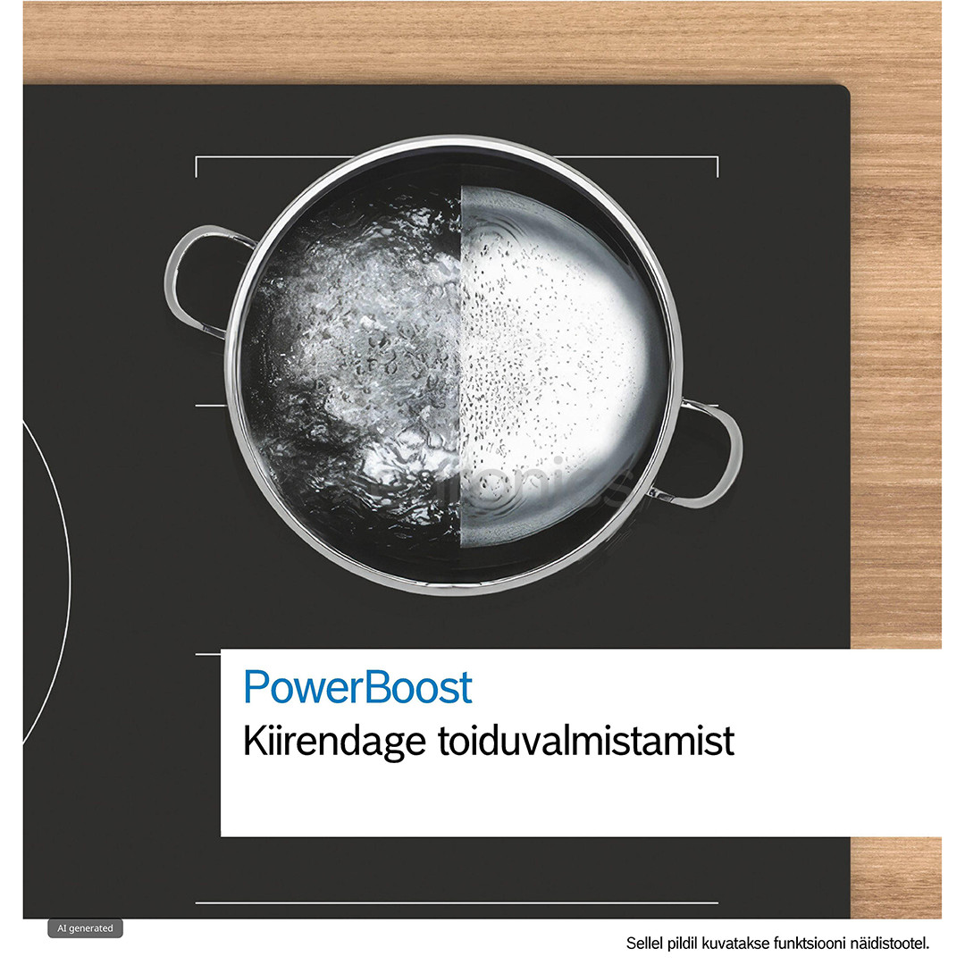 Bosch, Seeria 6, raamita, laius 80.2 cm, must - Integreeritav induktsioonpliidiplaat