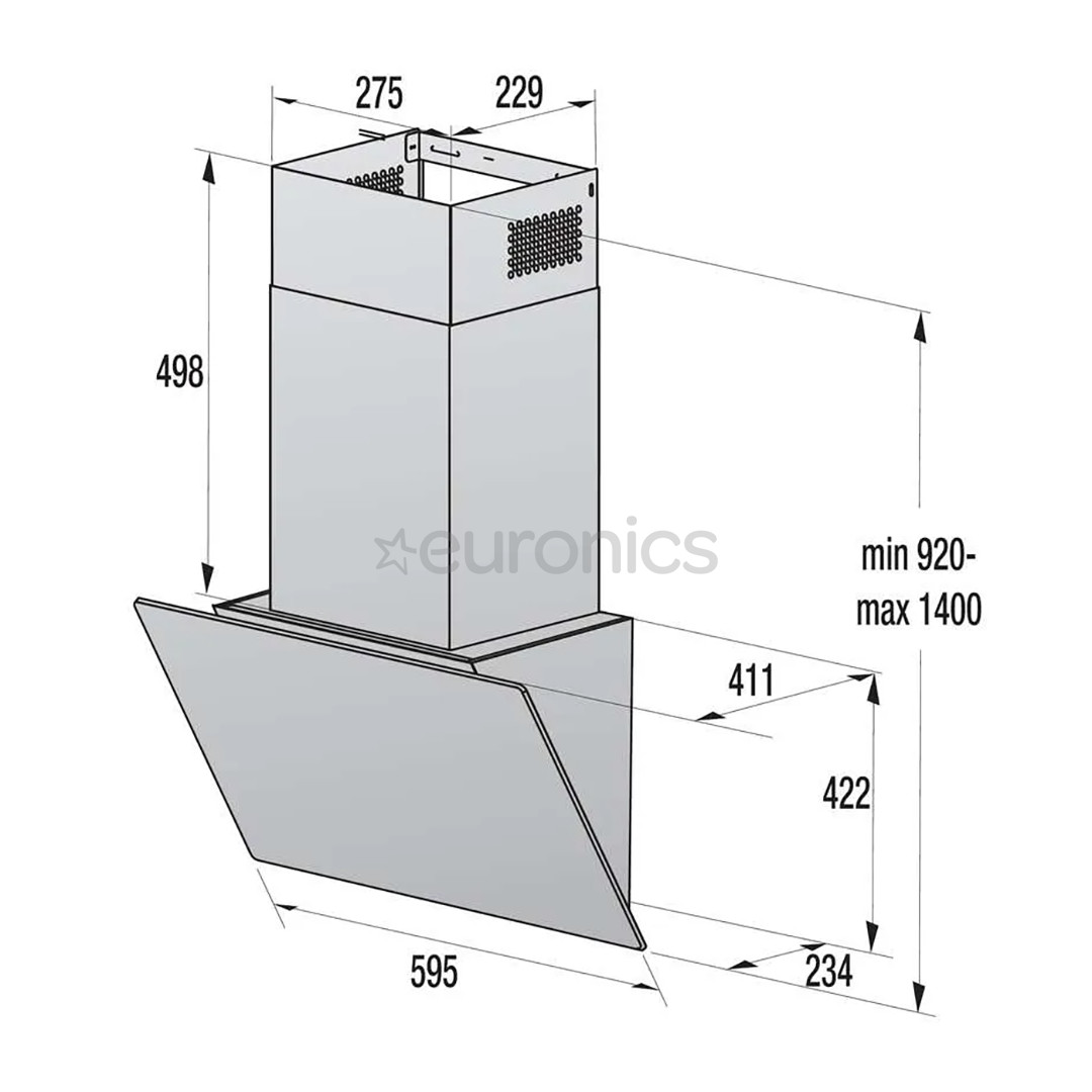 Hisense, 767 m³/h, laius 59.5 cm, must - Õhupuhasti