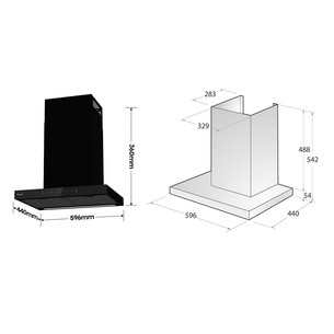 Hisense, 717 m³/h, laius 59.6 cm, must - Õhupuhasti