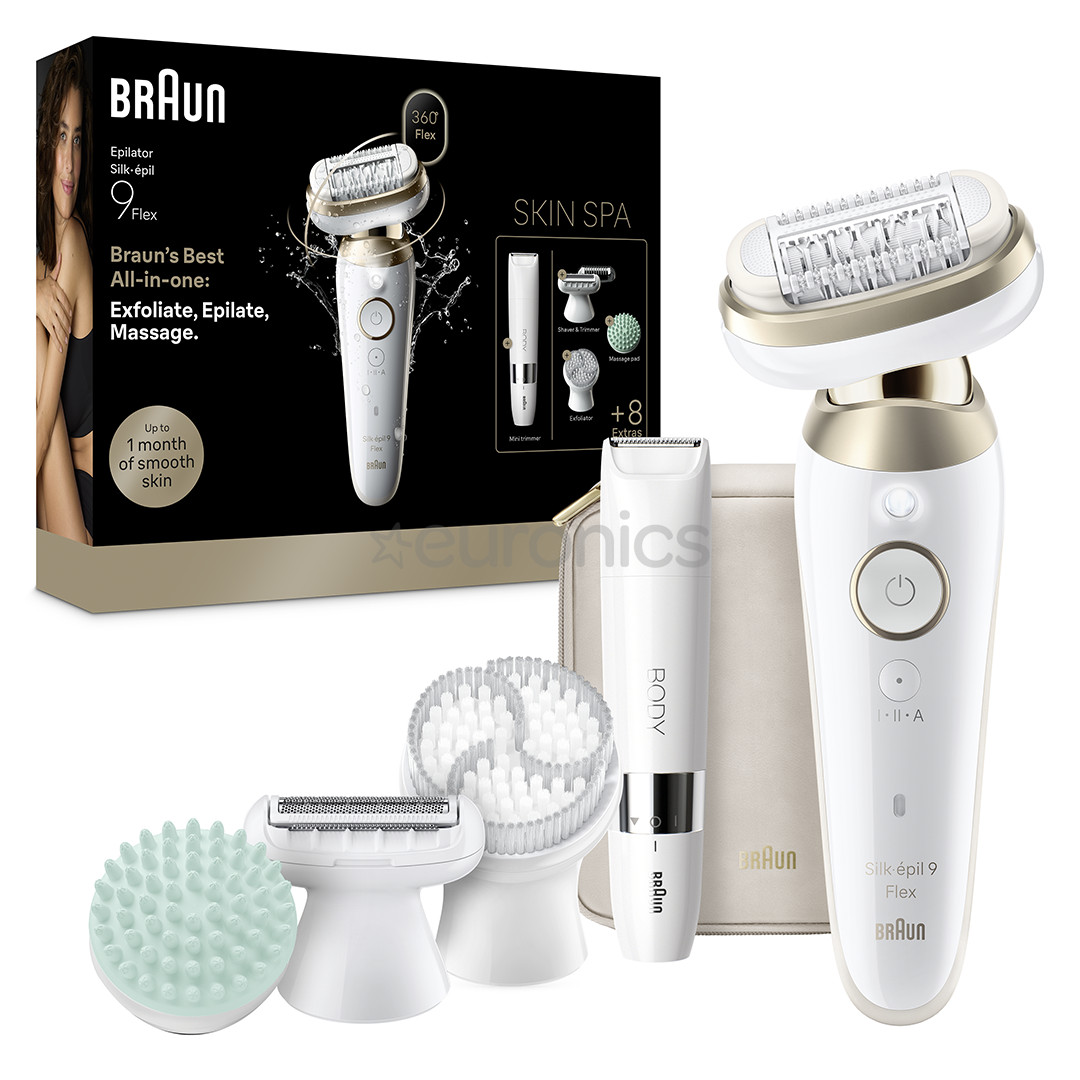 Braun Silk épil 9 Flex SkinSpa, Wet & Dry, белый - Эпилятор
