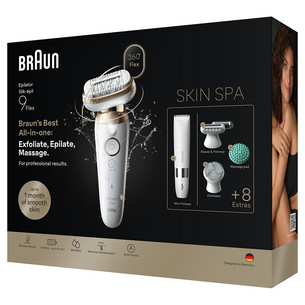 Braun Silk épil 9 Flex SkinSpa, Wet & Dry, белый - Эпилятор