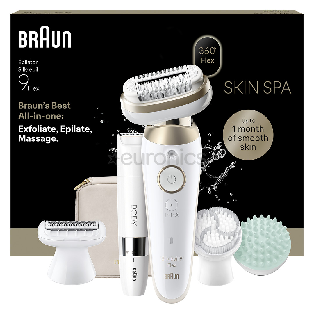 Braun Silk épil 9 Flex SkinSpa, Wet & Dry, белый - Эпилятор