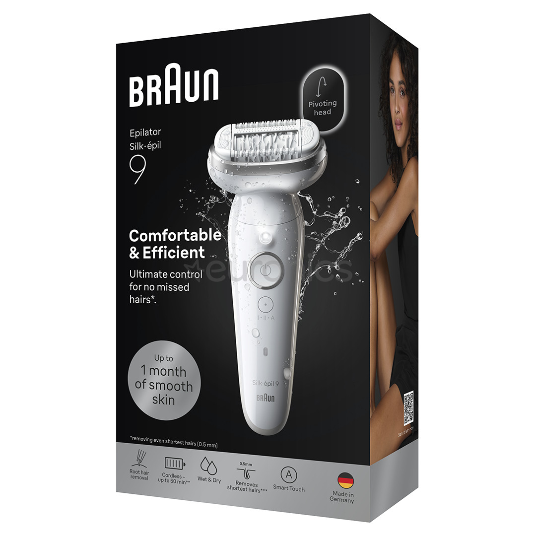 Braun Silk épil 9, Wet & Dry, белый - Эпилятор