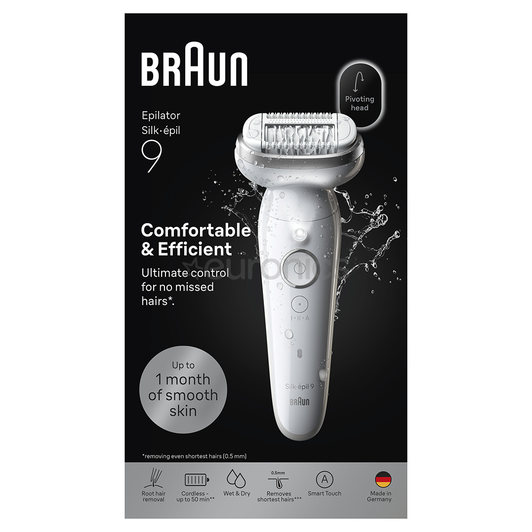 Braun Silk épil 9, Wet & Dry, белый - Эпилятор