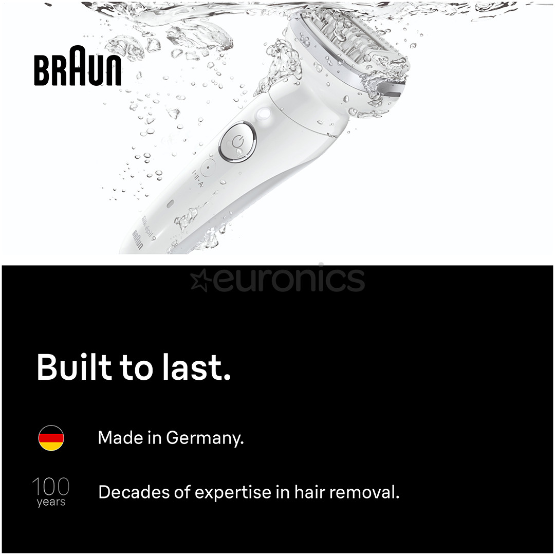 Braun Silk épil 9, Wet & Dry, белый - Эпилятор