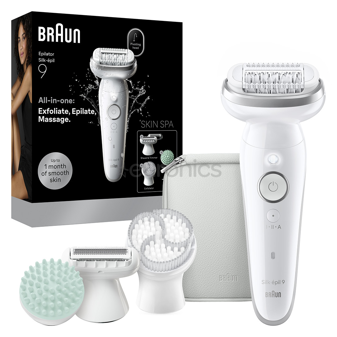 Braun Silk épil 9, сухое и влажное использование, белый - Эпилятор