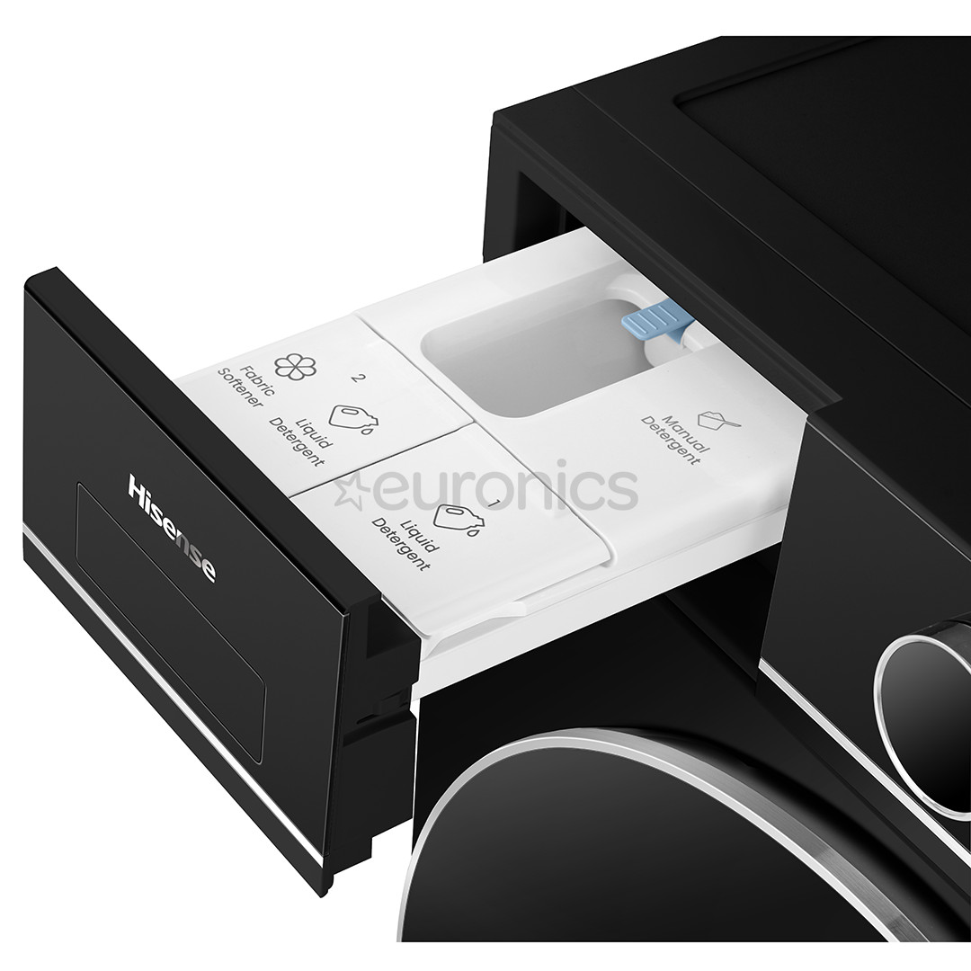 Hisense, 12 kg / 8 kg, depth 59.5 cm, 1400 rpm, black - Washer-Dryer Combo