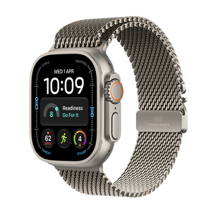 Apple Watch Ultra 4, 49 mm, Titanium Milanese Loop, M, titaan - Nutikell MJA94ET/A