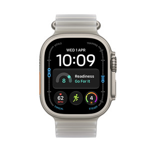 Apple Watch Ultra 4, 49 мм, Ocean Band, натуральный титан / полупрозрачный серый - Смарт-часы