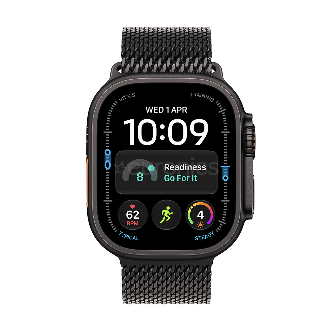 Apple Watch Ultra 4, 49 mm, Titanium Milanese Loop, L, black - Smartwatch