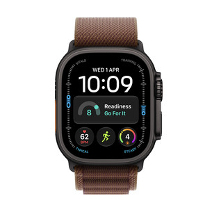 Apple Watch Ultra 4, 49 мм, Alpine Loop, L, черный титан / коричневый - Смарт-часы