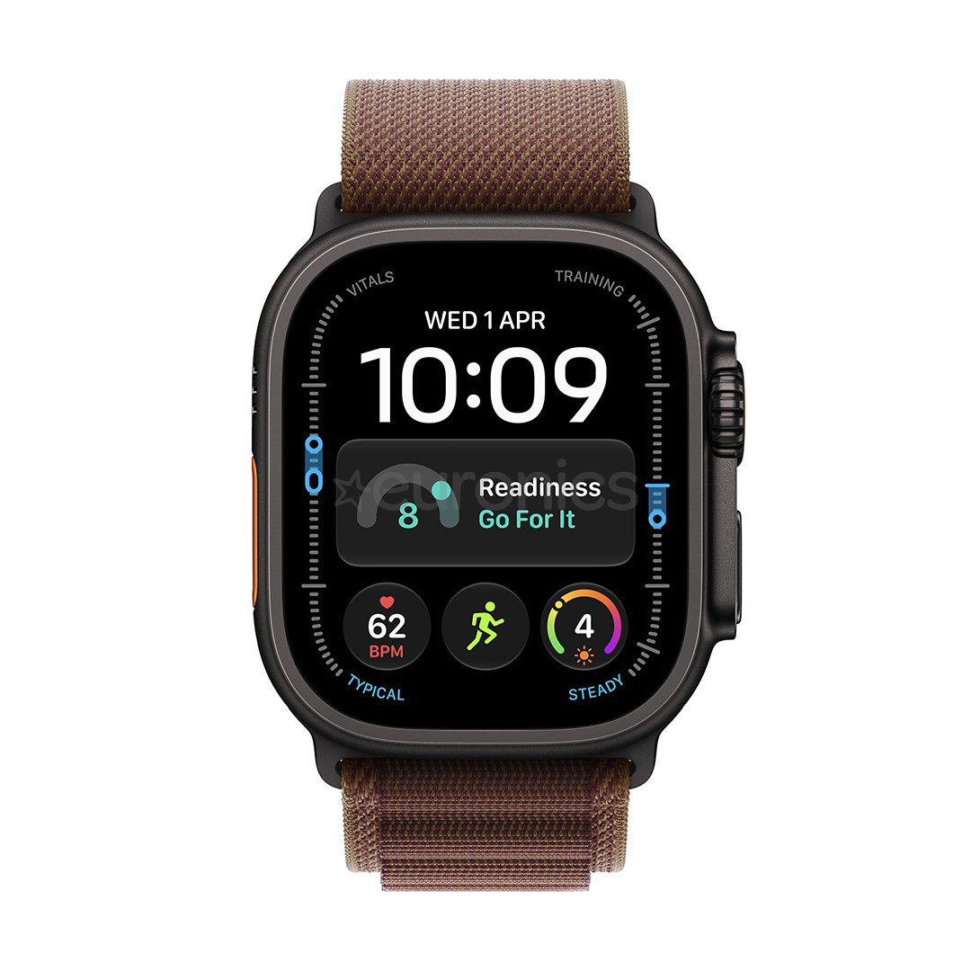 Apple Watch Ultra 4, 49 mm, Alpine Loop, S, must titaan / pruun - Nutikell