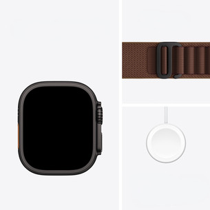Apple Watch Ultra 4, 49 mm, Alpine Loop, S, must titaan / pruun - Nutikell