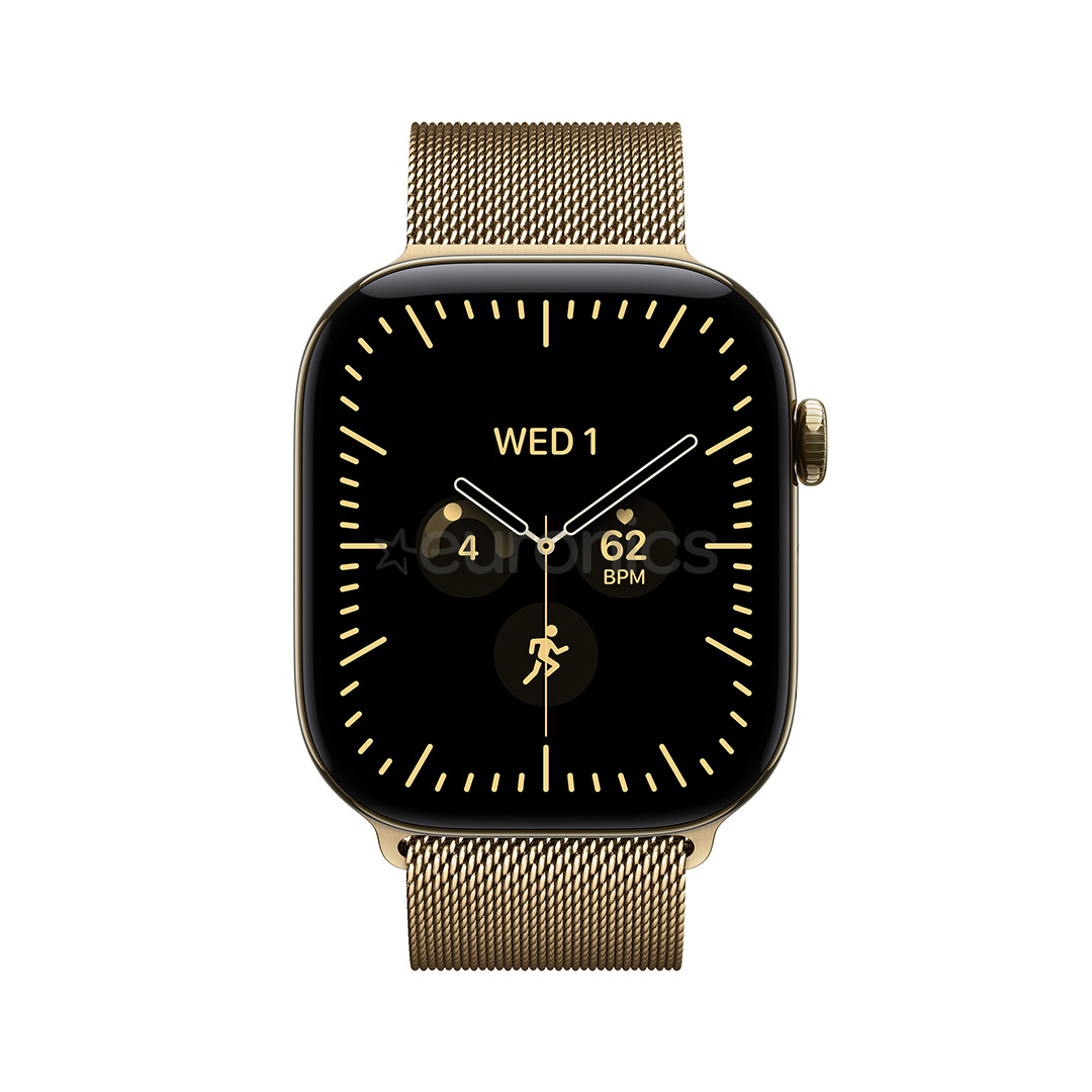Apple Watch 12, 46 mm, GPS+5G, titanium, Gold Milanese Loop, S/M, gold titanium / gold - Smartwatch