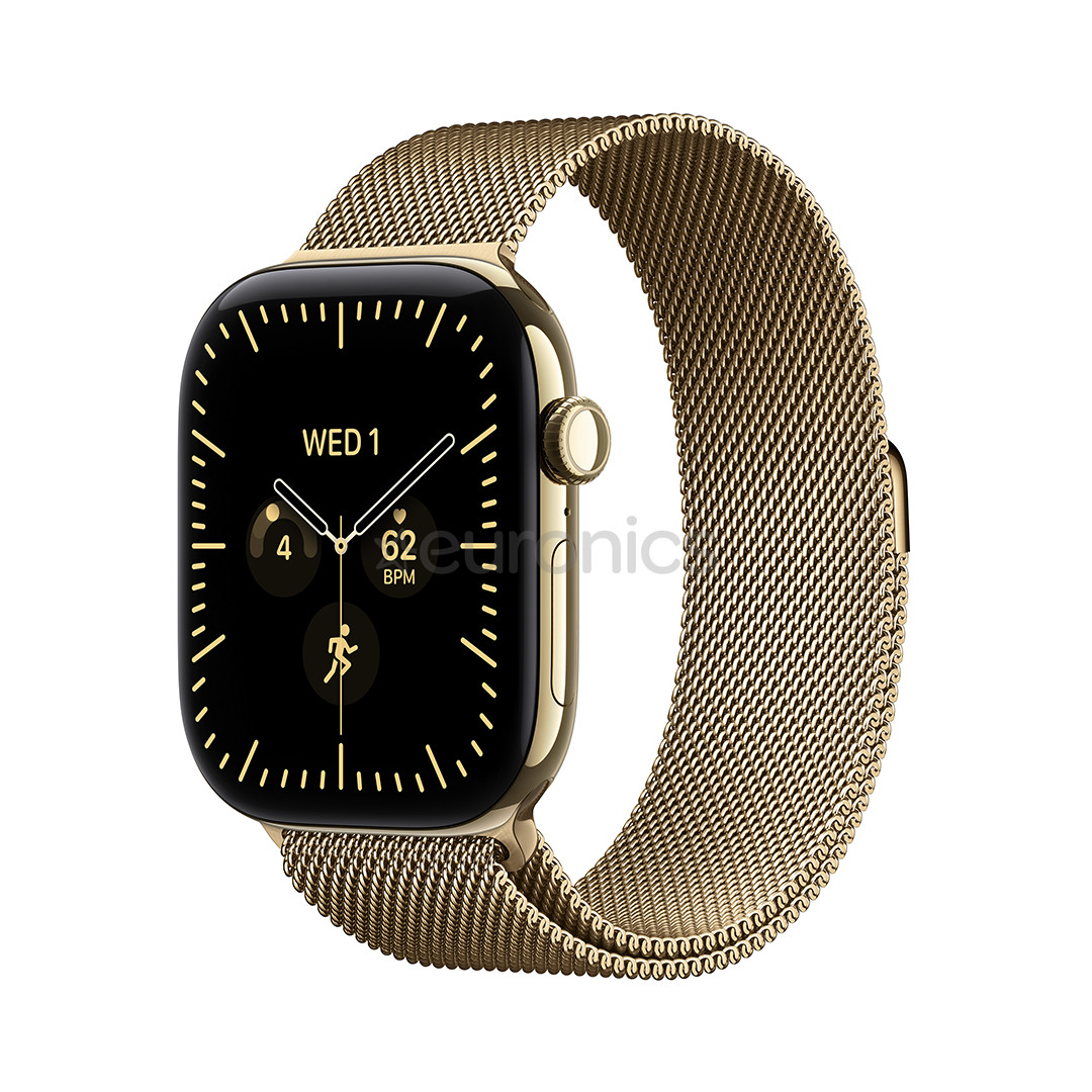 Apple Watch 12, 46 mm, GPS+5G, titanium, Gold Milanese Loop, S/M, gold titanium / gold - Smartwatch