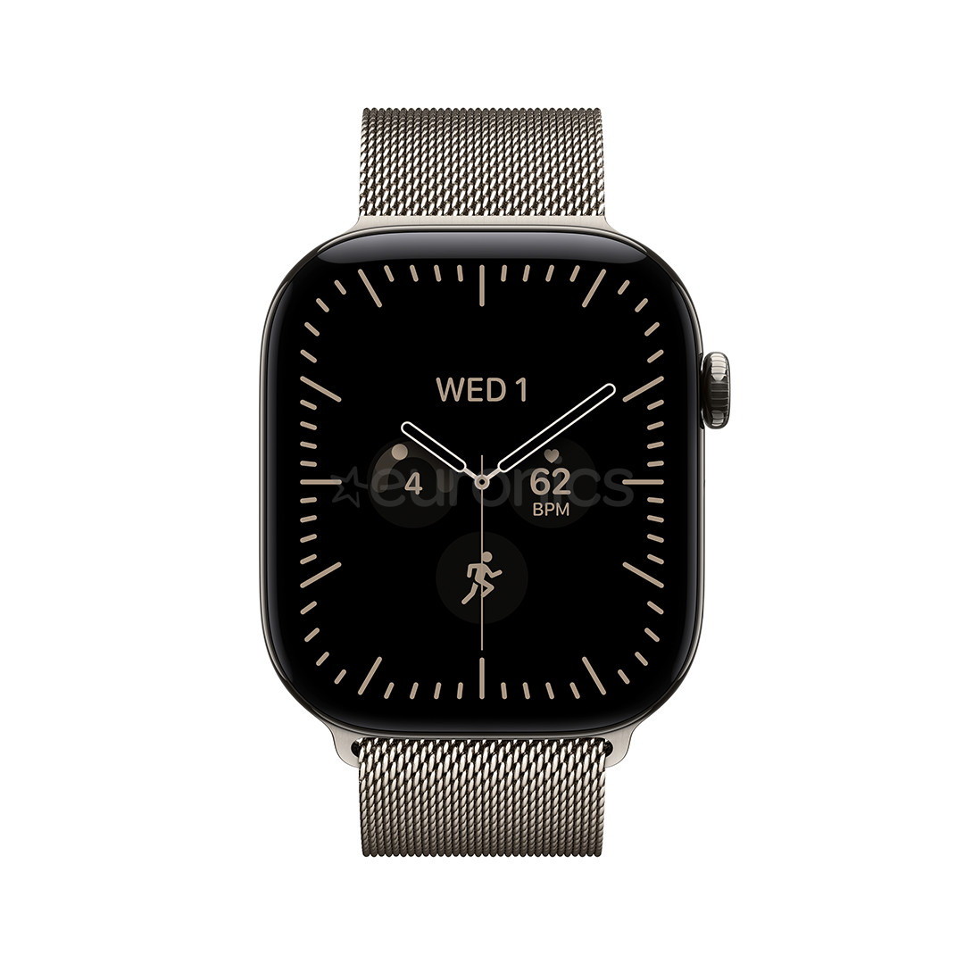 Apple Watch 12, 46 mm, GPS+5G, titanium, Natural Milanese Loop, S/M, titanium - Smartwatch