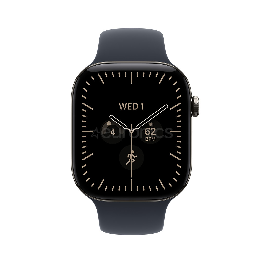 Apple Watch 12, 46 mm, GPS + Cellular, titanium, sport band, S/M, titanium / navy blue - Smartwatch