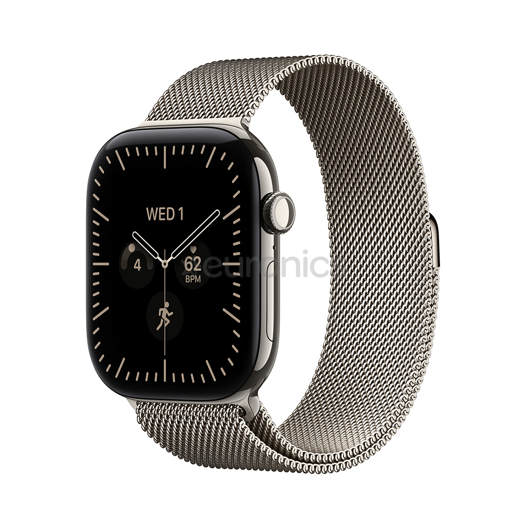 Apple Watch 12, 42 mm, GPS+5G, titanium, Natural Milanese Loop, titanium - Smartwatch
