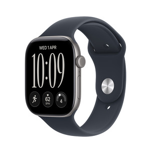 Apple Watch 12, 42 mm, GPS, alumiinium, sport band, M/L, tumehall / tumesinine - Nutikell
