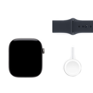 Apple Watch 12, 42 mm, GPS, alumiinium, sport band, M/L, tumehall / tumesinine - Nutikell