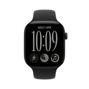 Apple Watch 12, 42 mm, GPS, alumiinium, sport band, M/L, must - Nutikell MJEC4ET/A
