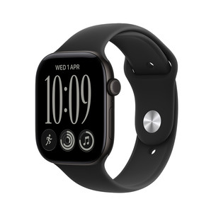 Apple Watch 12, 46 mm, GPS, alumiinium, sport band, M/L, must - Nutikell
