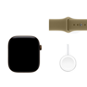 Apple Watch 12, 46 mm, GPS+5G, aluminium, sport band, S/M, dark bronze / olive - Smartwatch