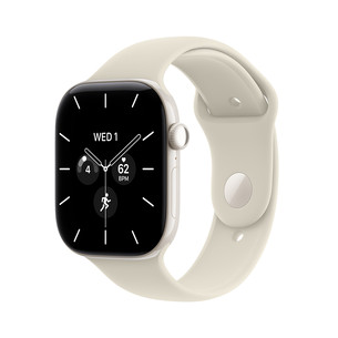 Apple Watch 12, 46 mm, GPS+5G, ceramic, sport band, S/M, white / sand - Smartwatch