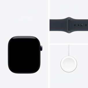 Apple Watch 12, 42 mm, GPS+5G, ceramic, sport band, S/M, night blue / navy blue - Smartwatch