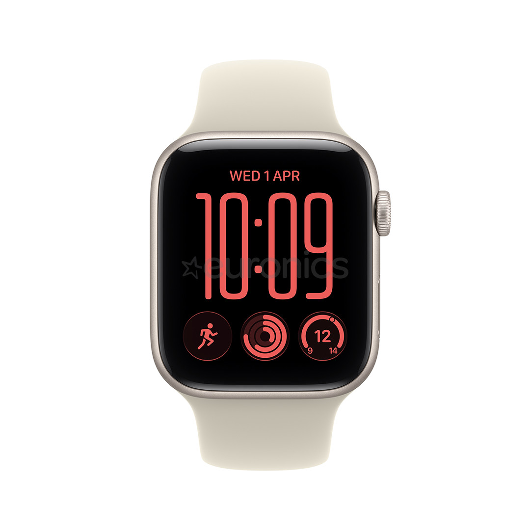 Apple Watch SE 3, 44 mm, GPS + Cellular, sport band, S/M, beež alumiinium / beež - Nutikell