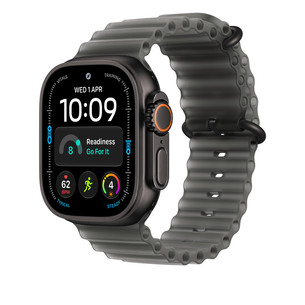 Apple Ocean Band, 49 mm, must titaan / läbipaistev must - Kellarihm MKAY4ZM/A