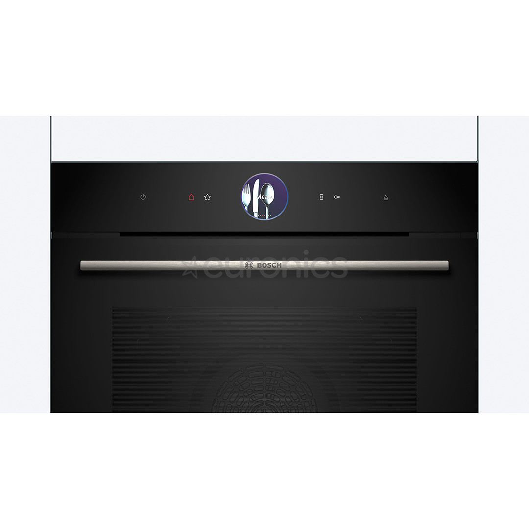 Bosch, Series 8, 71 л, пиролитическая очистка, черный - Интегрируемый духовой шкаф