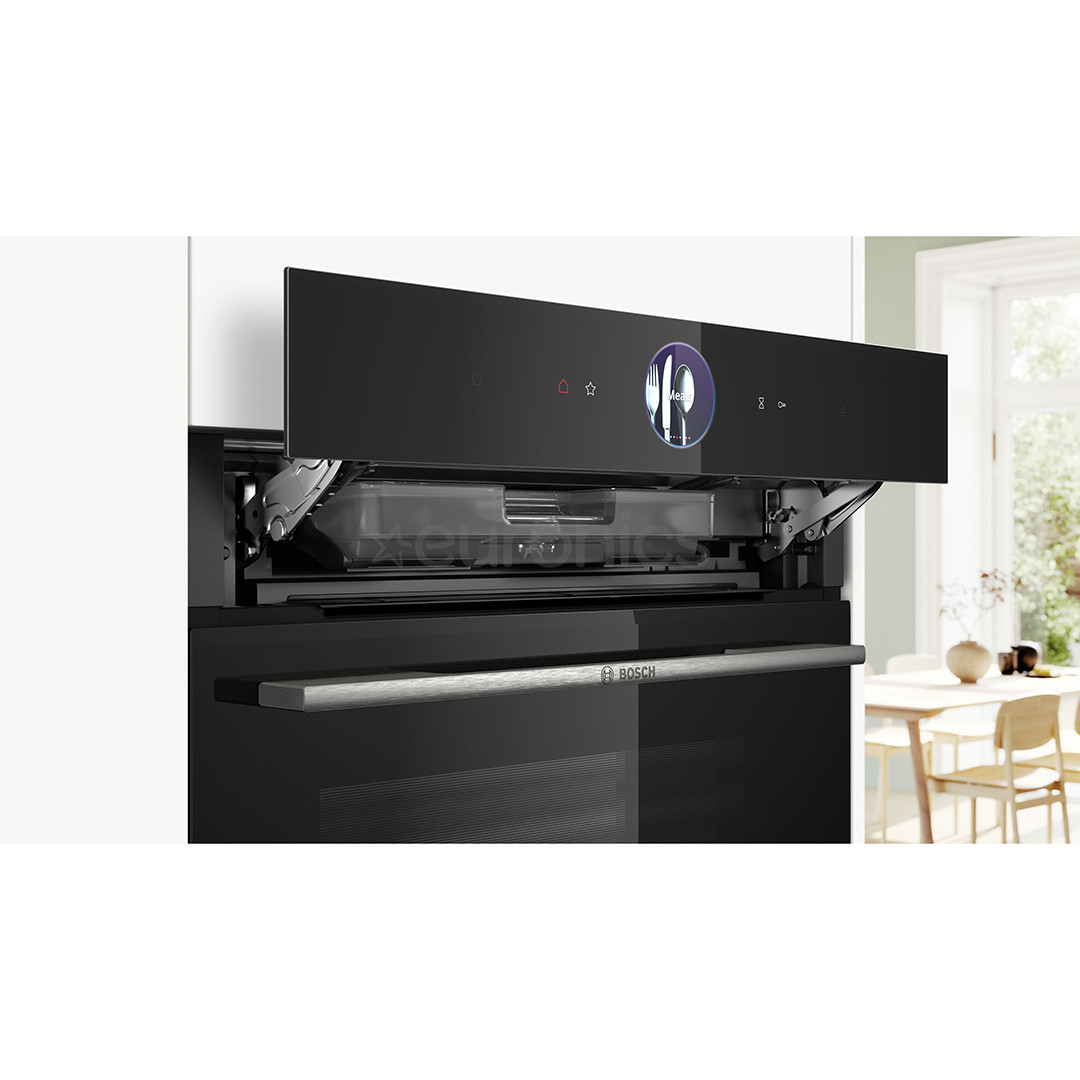 Bosch, Series 8, 71 л, пиролитическая очистка, черный - Интегрируемый духовой шкаф