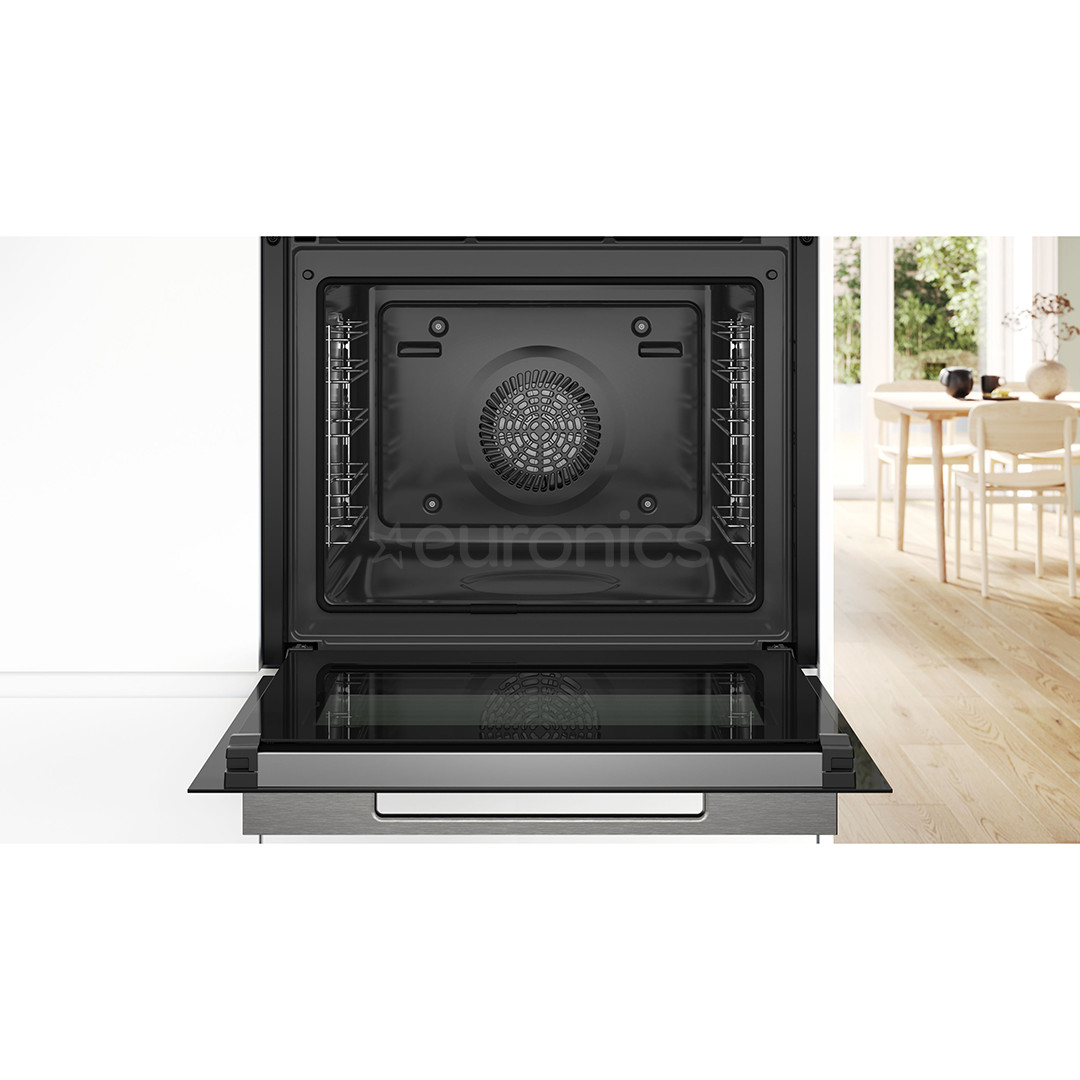 Bosch, Series 8, 71 л, пиролитическая очистка, черный - Интегрируемый духовой шкаф