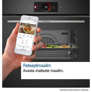 Bosch, Series 8, 71 л, пиролитическая очистка, черный - Интегрируемый духовой шкаф
