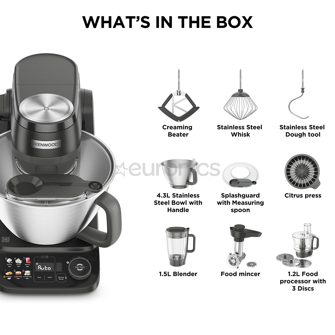 Kenwood Smart Touch, 1000 W, black - Stand mixer