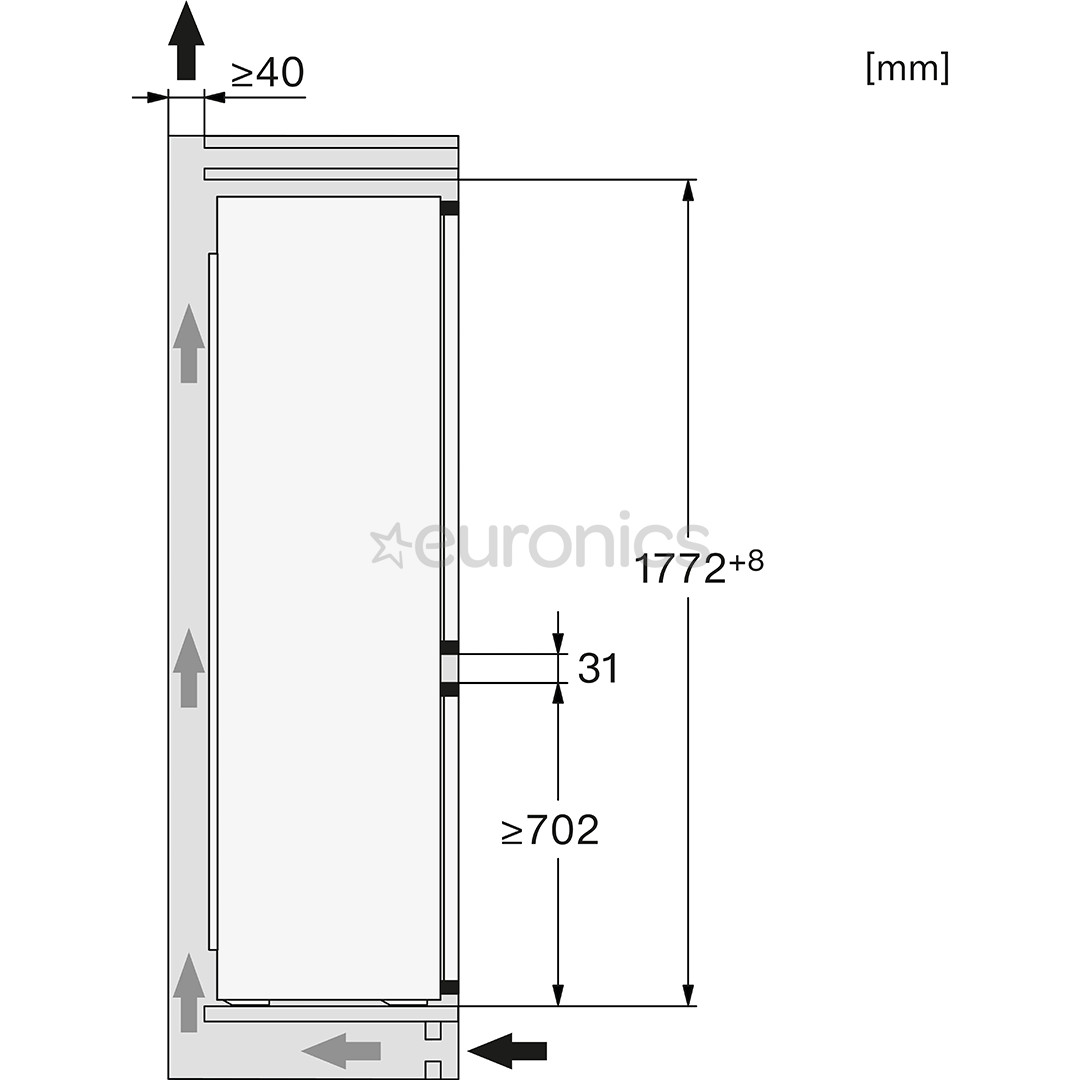 Miele KDN 7724 E Active, NoFrost, 260 L, kõrgus 178 cm - Integreeritav külmik