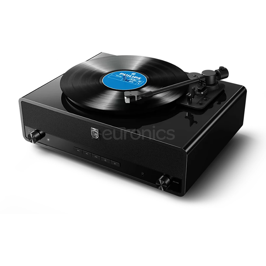 Philips Retro The Stevie Pro, must - Vinüülplaadimängija