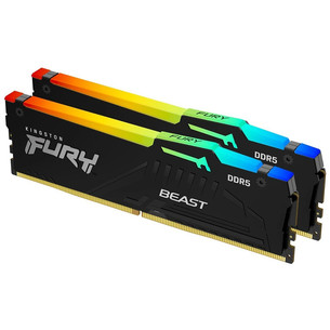 Kingston Fury Beast RGB, 32 GB (2x16GB), DDR5, 6000 MHz, CL30, DIMM, black - RAM memory KF560C30BBEAK2-32