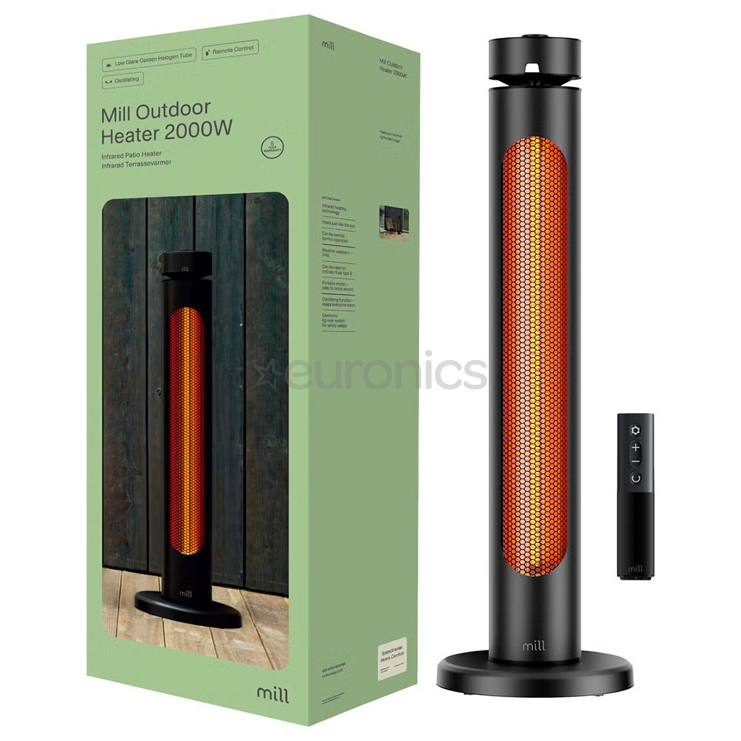 Mill Outdoor heater, 2000 W, must - Infrapuna-terrassisoojendi