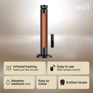Mill Outdoor heater, 2000 W, must - Infrapuna-terrassisoojendi
