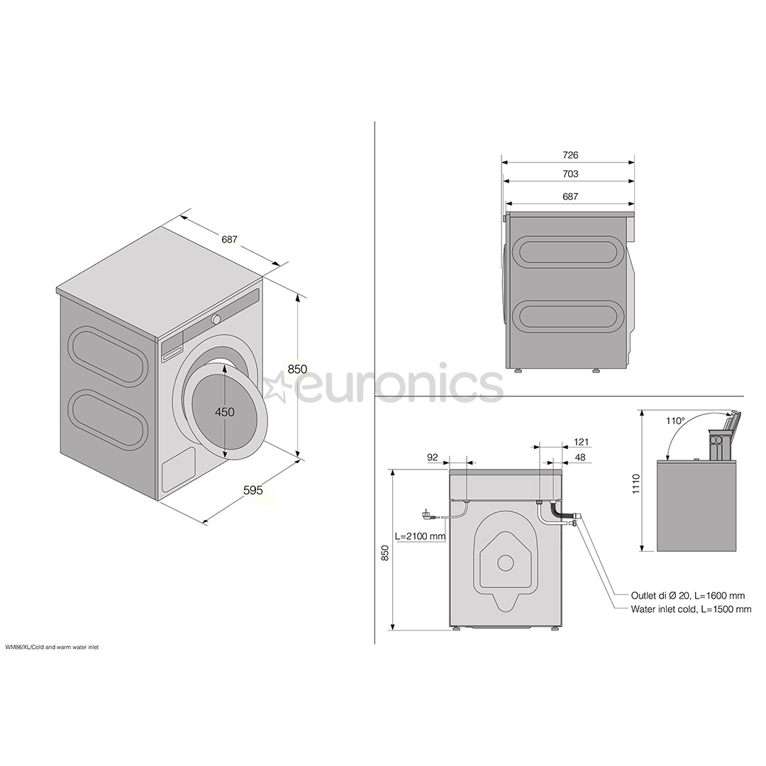 Asko Steel Seal, 11 кг, глубина 68,7 см, 1400 об/мин - Стиральная машина с передней загрузкой