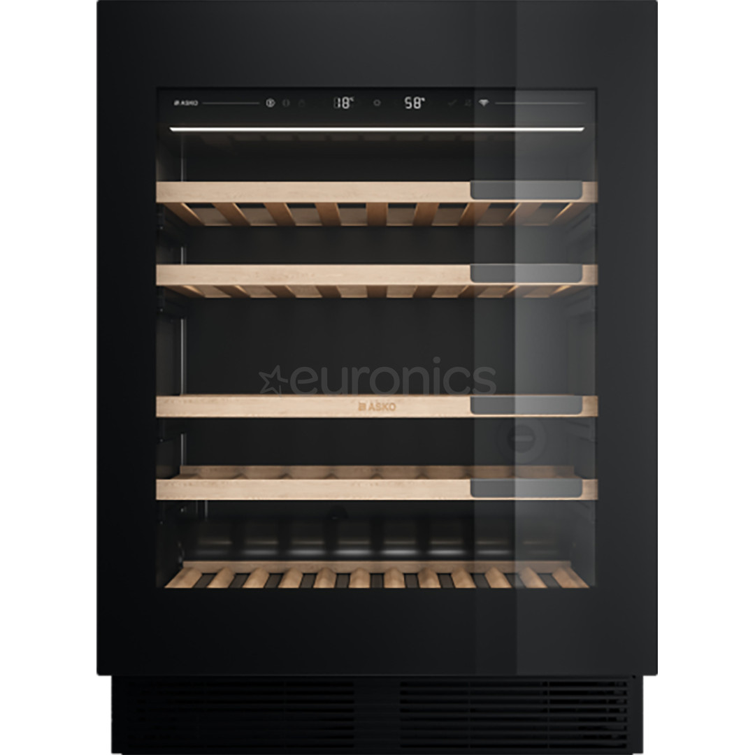 Asko Elements Series 8, 44 bottles, height 82 cm, black - Built-in wine cooler