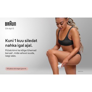 Braun Silk epil 5, märg- ja kuivkasutus, valge/roosa - Epilaator