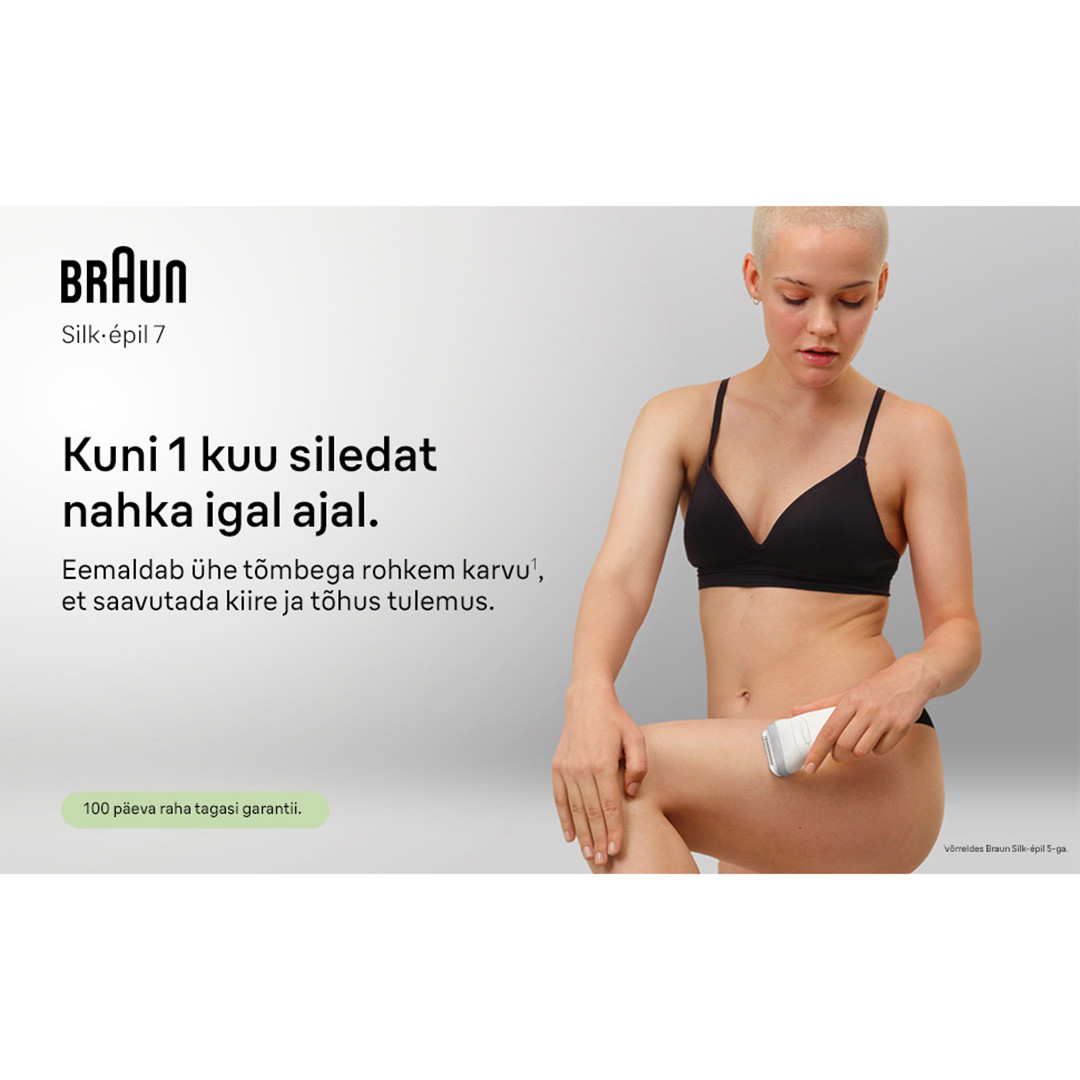 Braun Silk epil 7, Wet & Dry, valge/hall - Epilaator