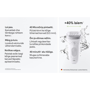 Braun Silk epil 7, Wet & Dry, valge/hall - Epilaator