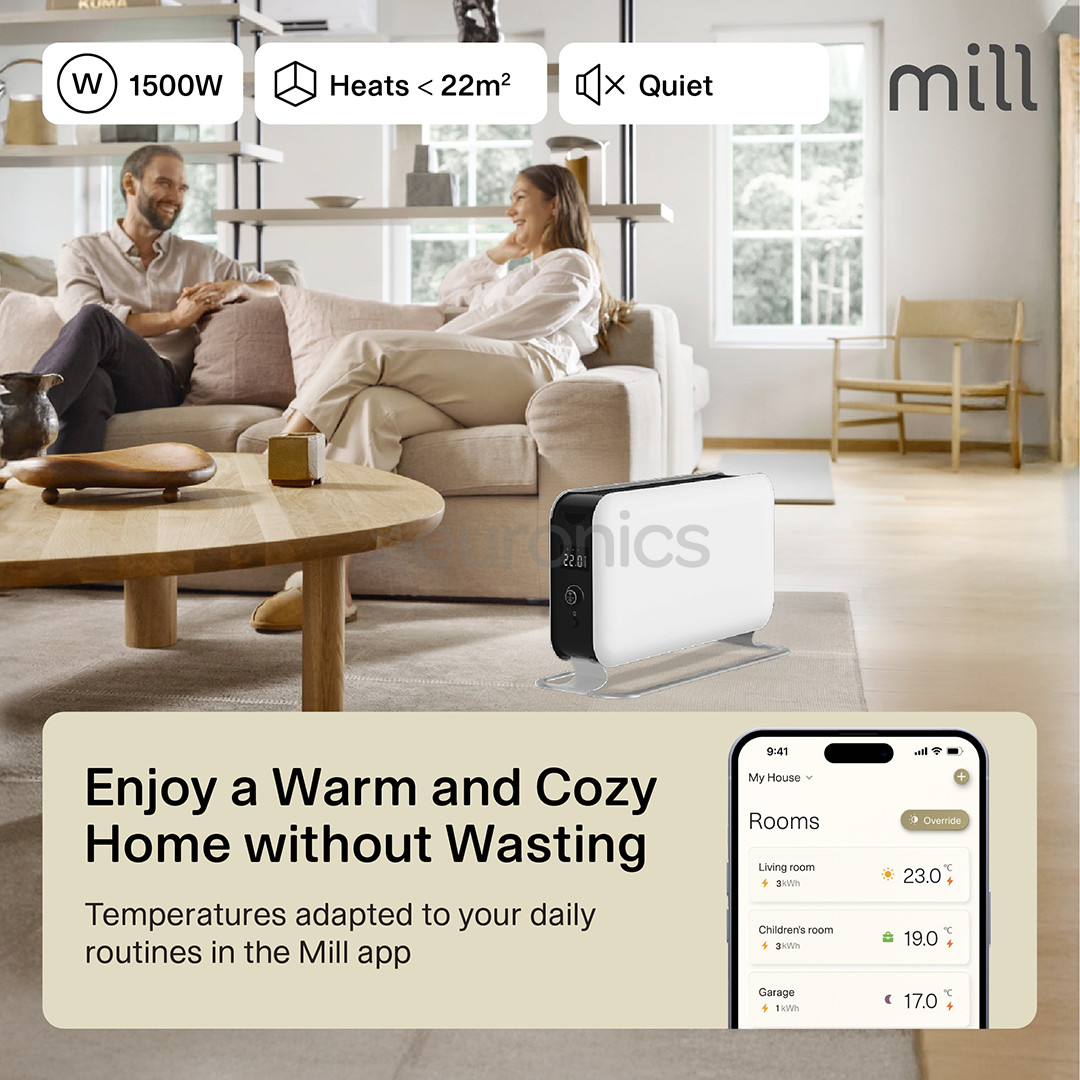 Mill WiFi Max, 1500 W, valge - Konvektor