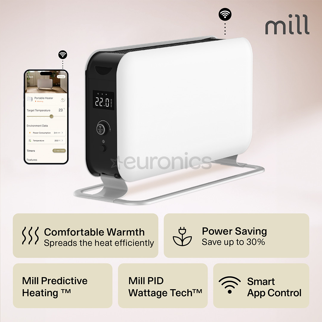Mill WiFi Max, 1500 W, valge - Konvektor