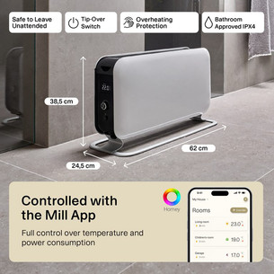 Mill WiFi Max, 1500 W, valge - Konvektor