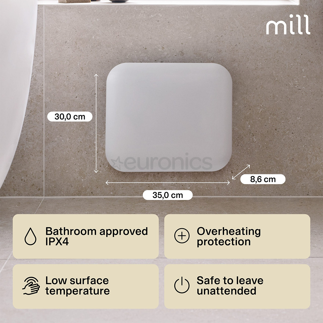 Mill Invisible, 250 Вт, белый - Панельный обогреватель